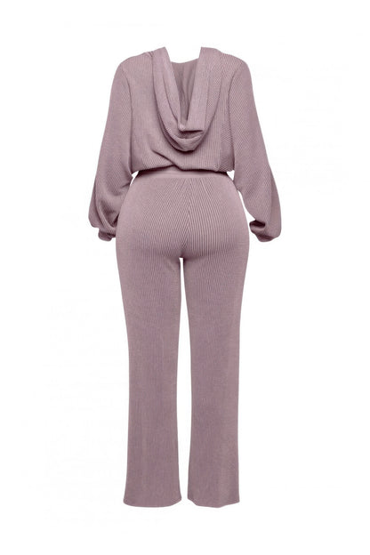 Zipper Closure Hoodie Jacket & Pants Set