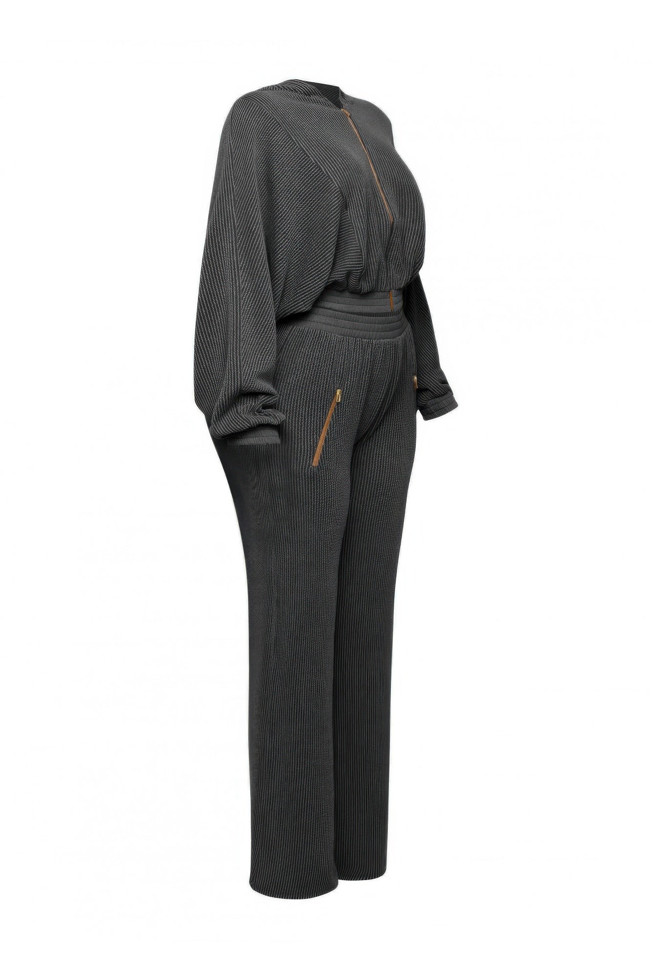 Zipper Closure Hoodie Jacket & Pants Set
