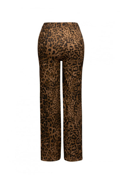 Leopard Printed Wide Leg Pants