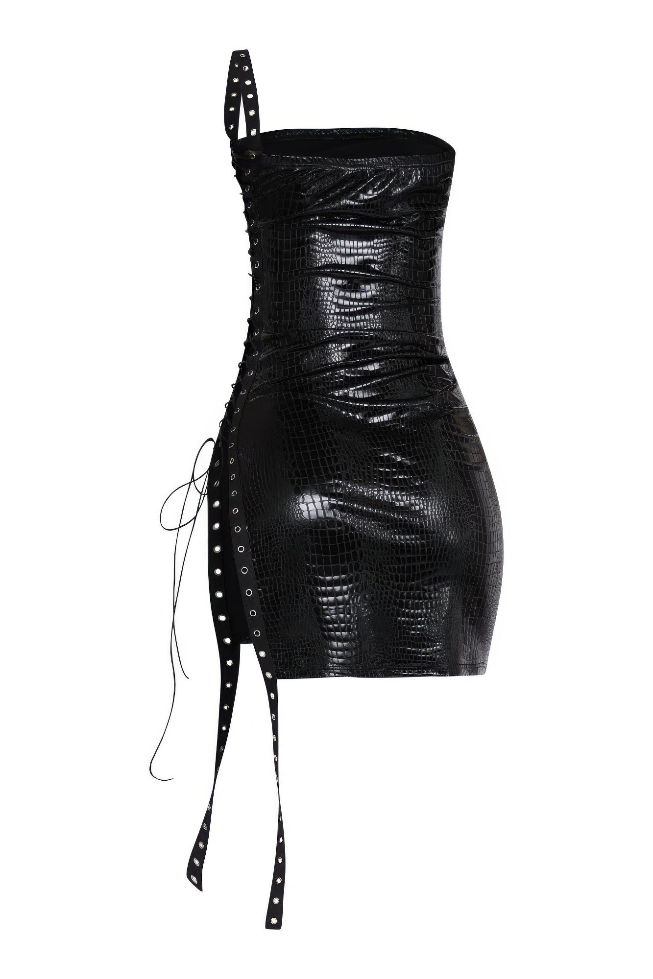 Side Open Lace Up Tube Dress