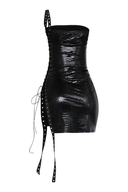 Side Open Lace Up Tube Dress
