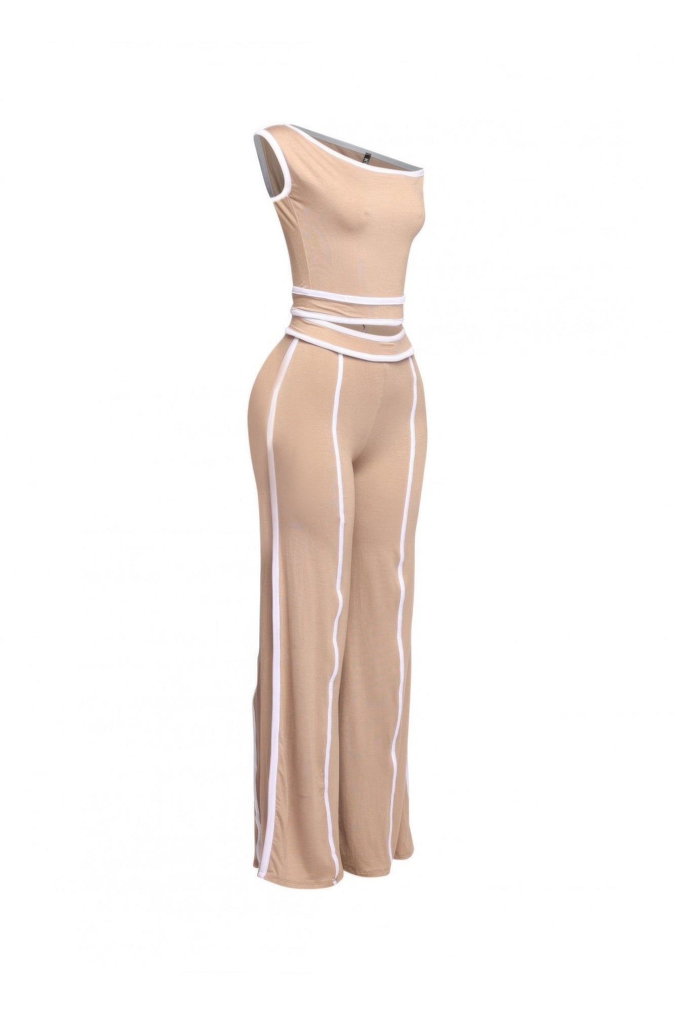 Color Contrast Detailed Off Shoulder Set