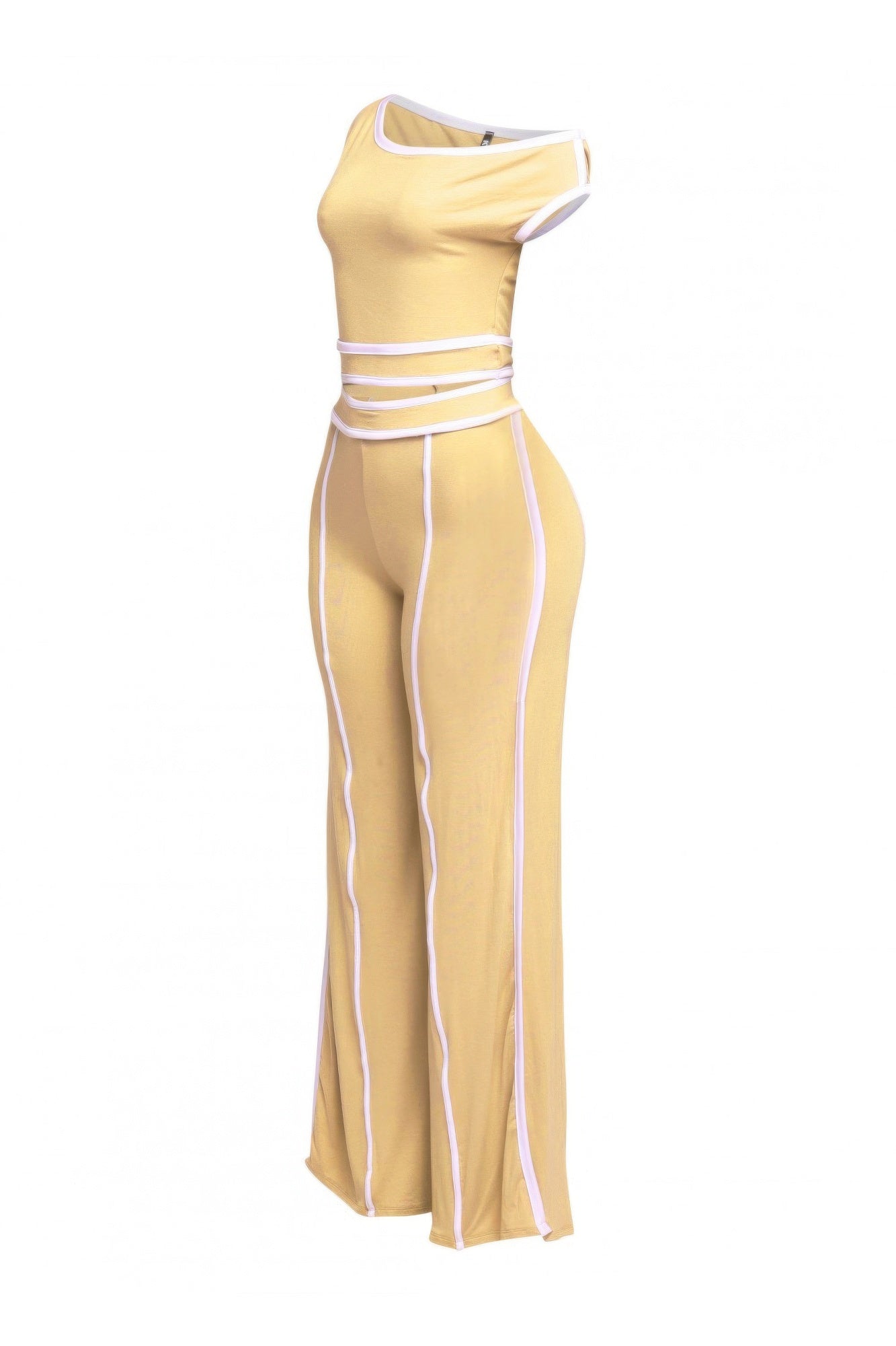 Color Contrast Detailed Off Shoulder Set