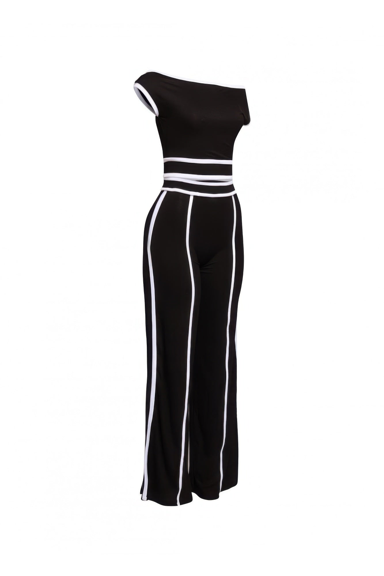 Color Contrast Detailed Off Shoulder Set