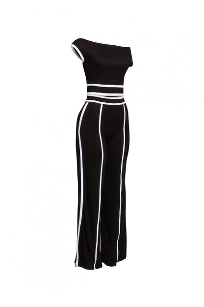 Color Contrast Detailed Off Shoulder Set