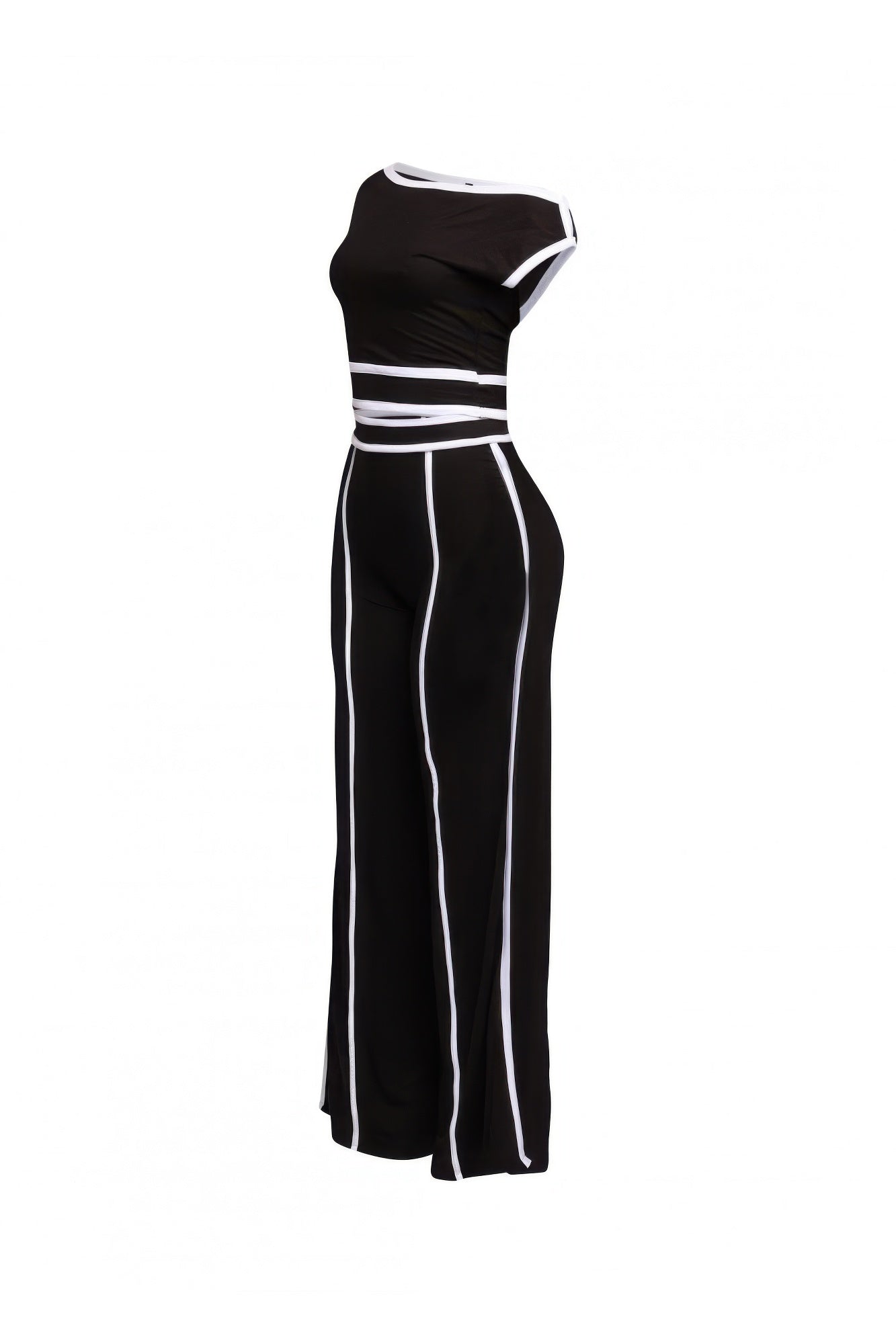 Color Contrast Detailed Off Shoulder Set