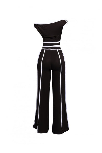 Color Contrast Detailed Off Shoulder Set