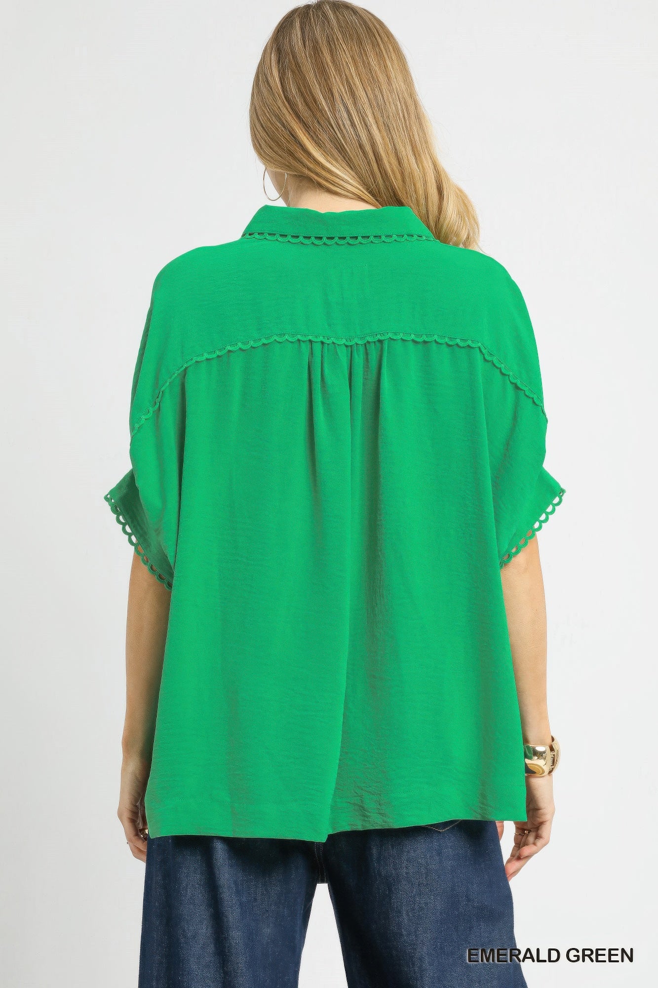 Fresh Flair Scallop Trim Blouse