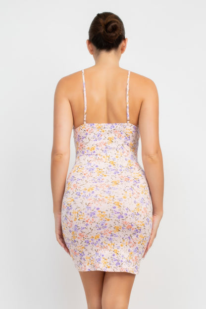 Ruched Floral Cami Dress