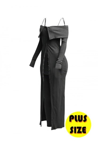 Plus Size Long Length Top & Skirt Leggings Set