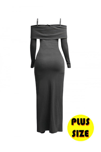 Plus Size Long Length Top & Skirt Leggings Set