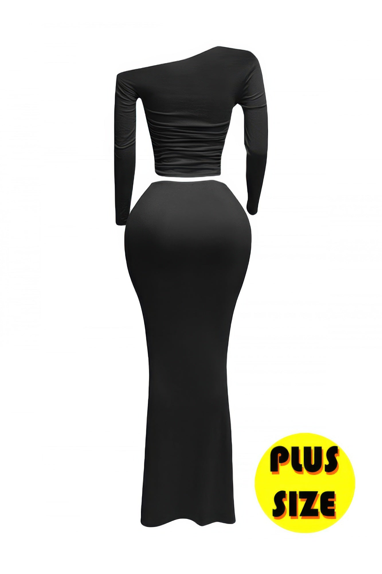 Plus Size One Side Off Shoulder Top & Skirt Set