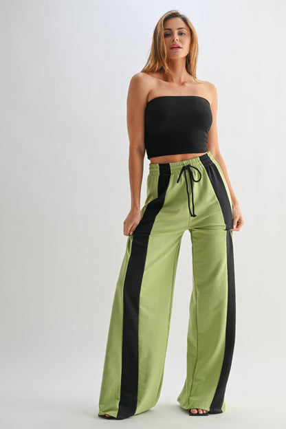 Color Block Wide Leg Lounge Pants