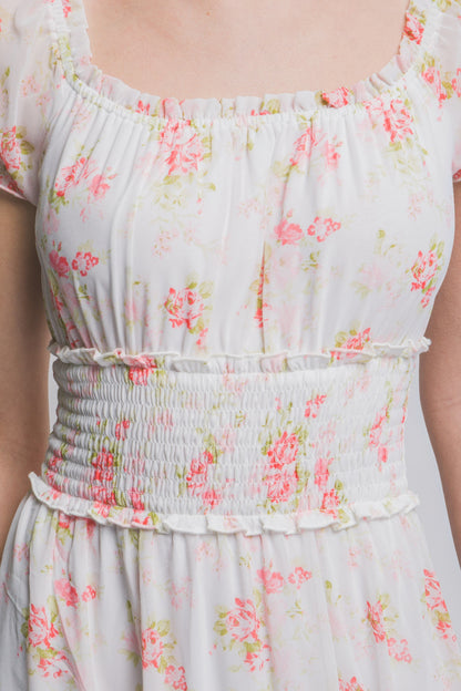 Short Sleeve Floral Maxi Dress