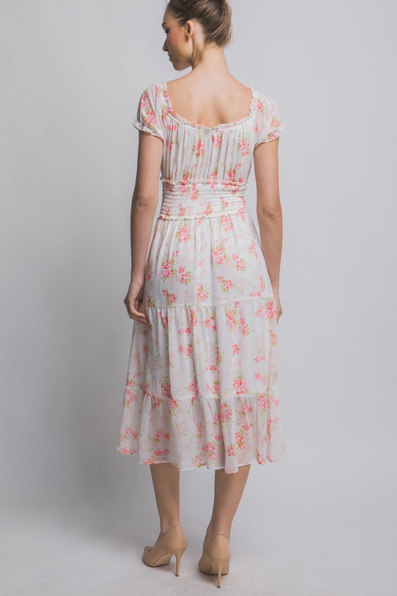 Short Sleeve Floral Maxi Dress