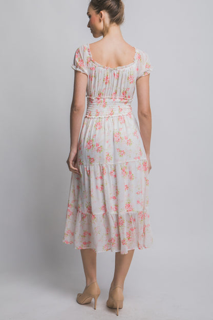 Short Sleeve Floral Maxi Dress