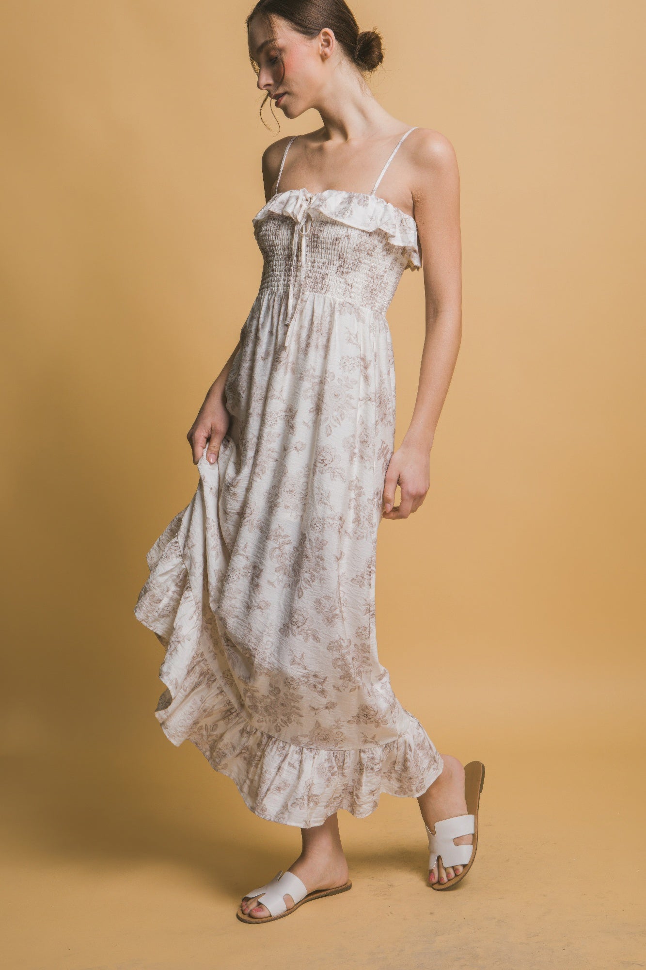 Smocked Floral Maxi Dress