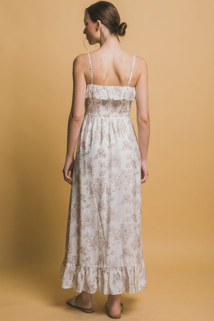Smocked Floral Maxi Dress
