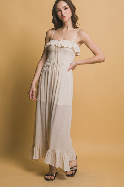 Smocked Ruffle Maxi Dress