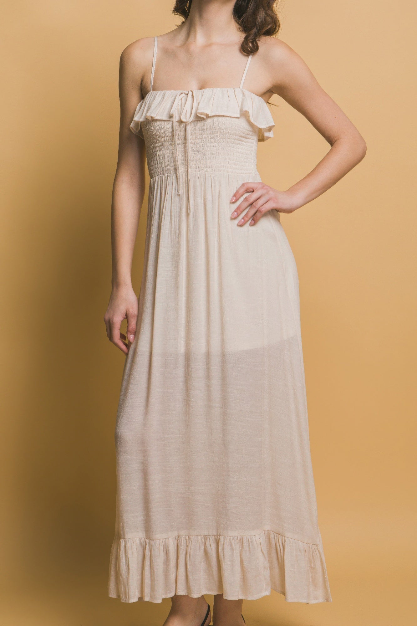 Smocked Ruffle Maxi Dress