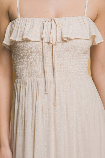 Smocked Ruffle Maxi Dress