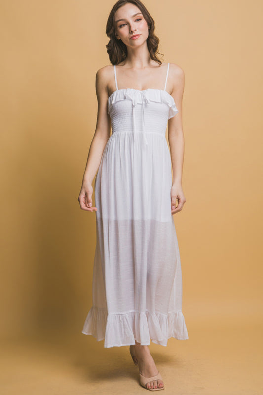 Smocked Ruffle Maxi Dress