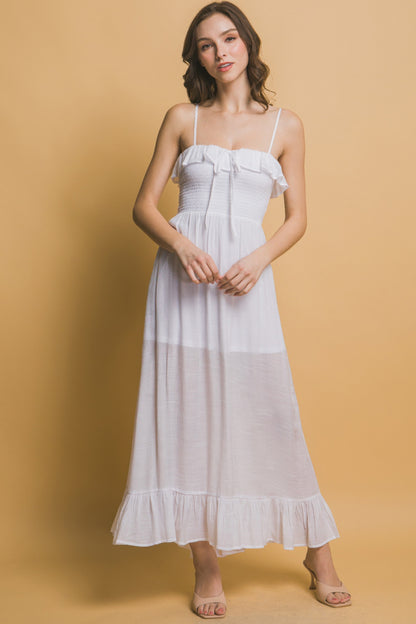 Smocked Ruffle Maxi Dress