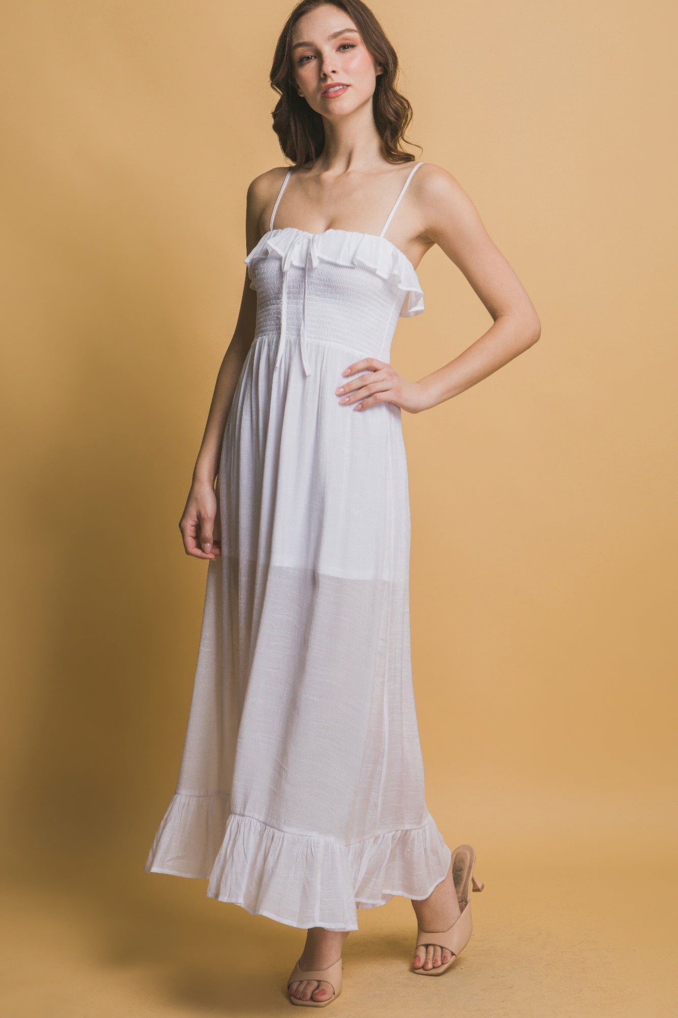 Smocked Ruffle Maxi Dress