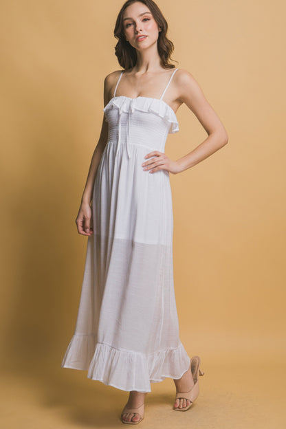 Smocked Ruffle Maxi Dress