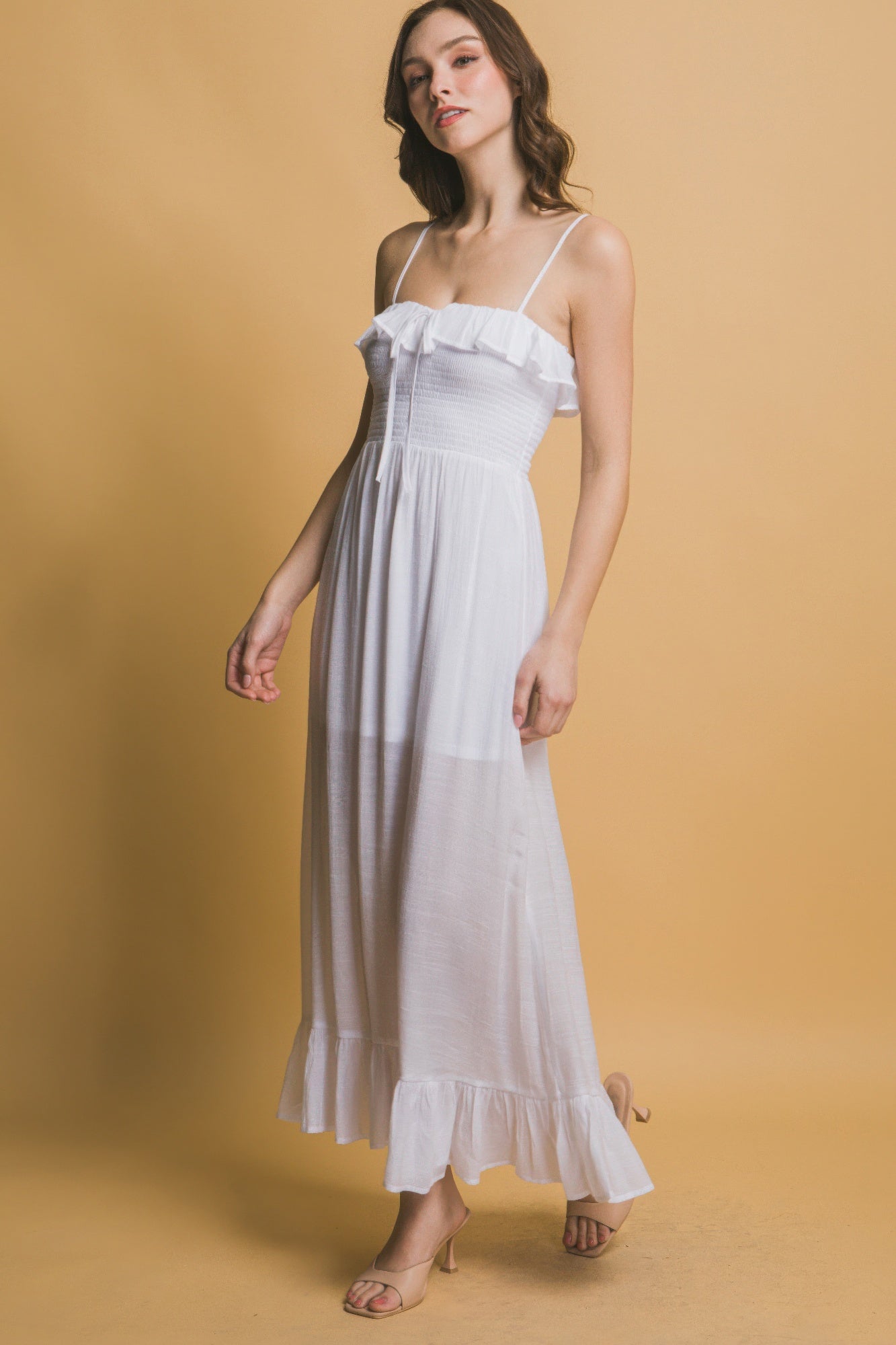 Smocked Ruffle Maxi Dress