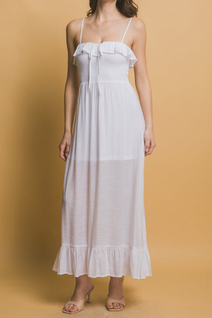 Smocked Ruffle Maxi Dress