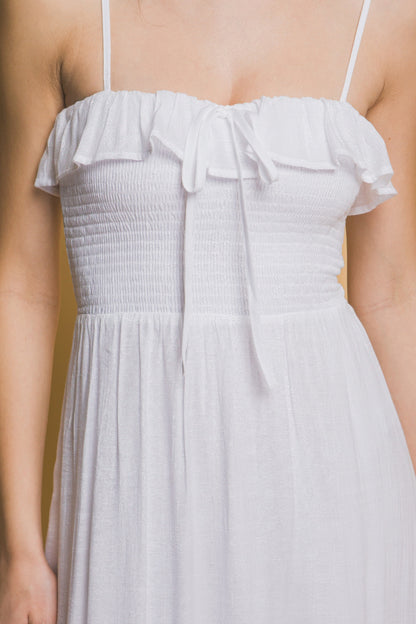 Smocked Ruffle Maxi Dress
