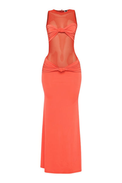 Mesh Contrast Rube Maxi Dress         