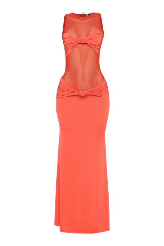 Mesh Contrast Rube Maxi Dress         