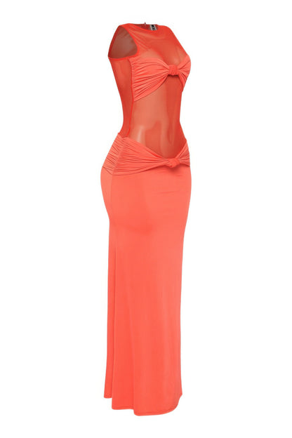 Mesh Contrast Rube Maxi Dress         