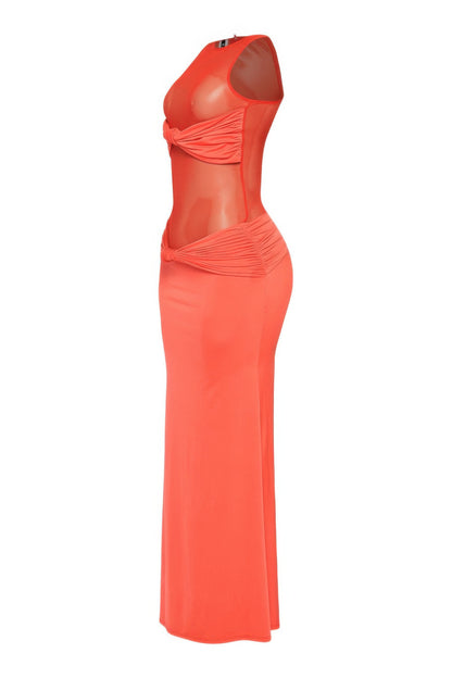 Mesh Contrast Rube Maxi Dress         
