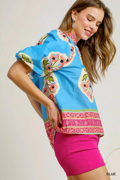 Boho-chic Floral Print Blouse         