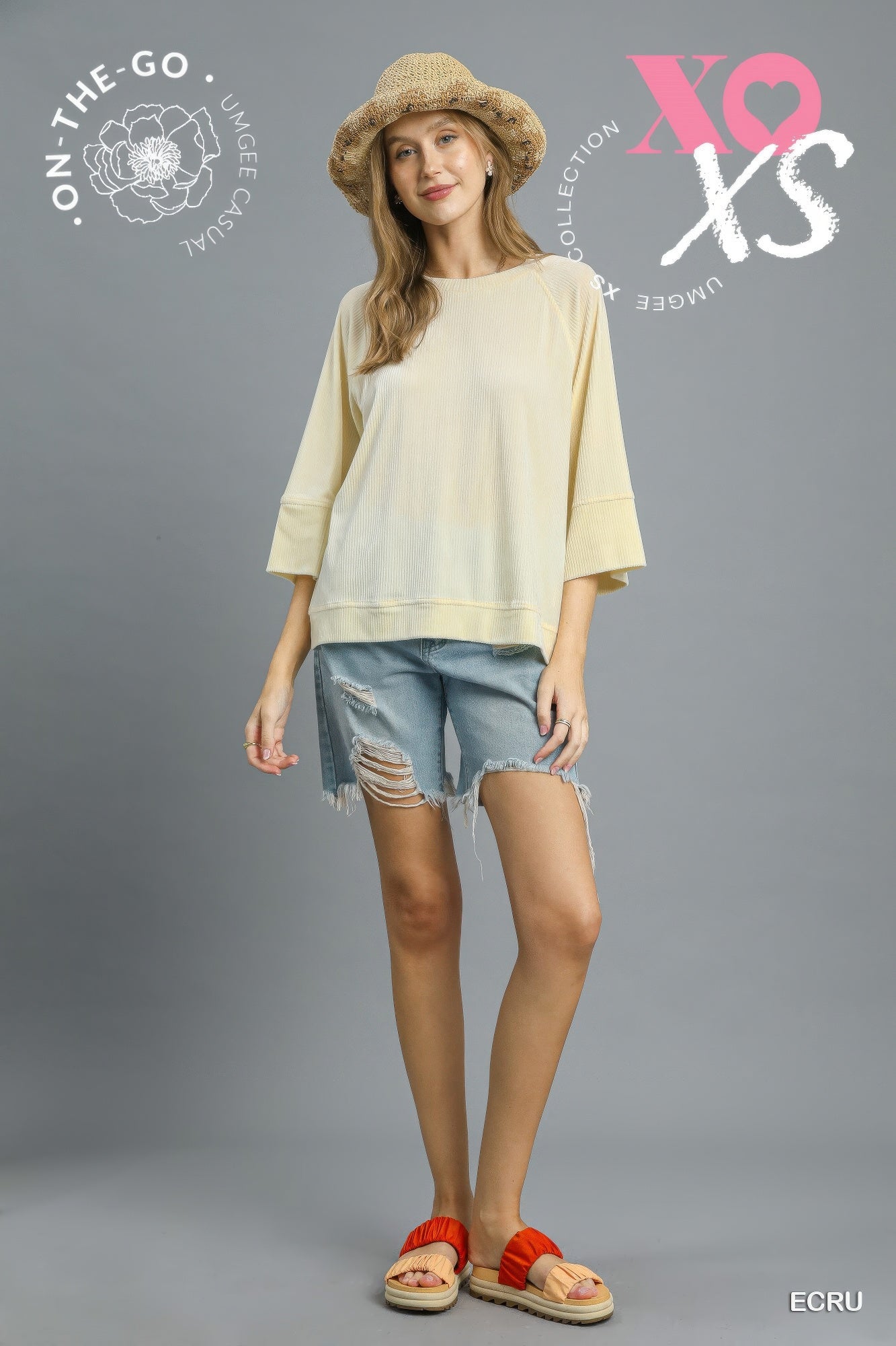 Ribbed Knit Oversized Top        