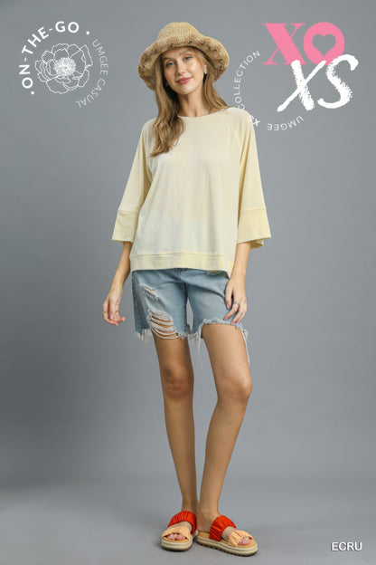 Ribbed Knit Oversized Top        