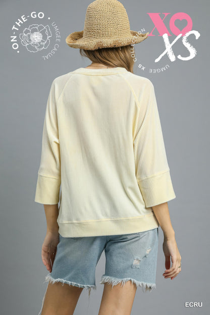 Ribbed Knit Oversized Top        