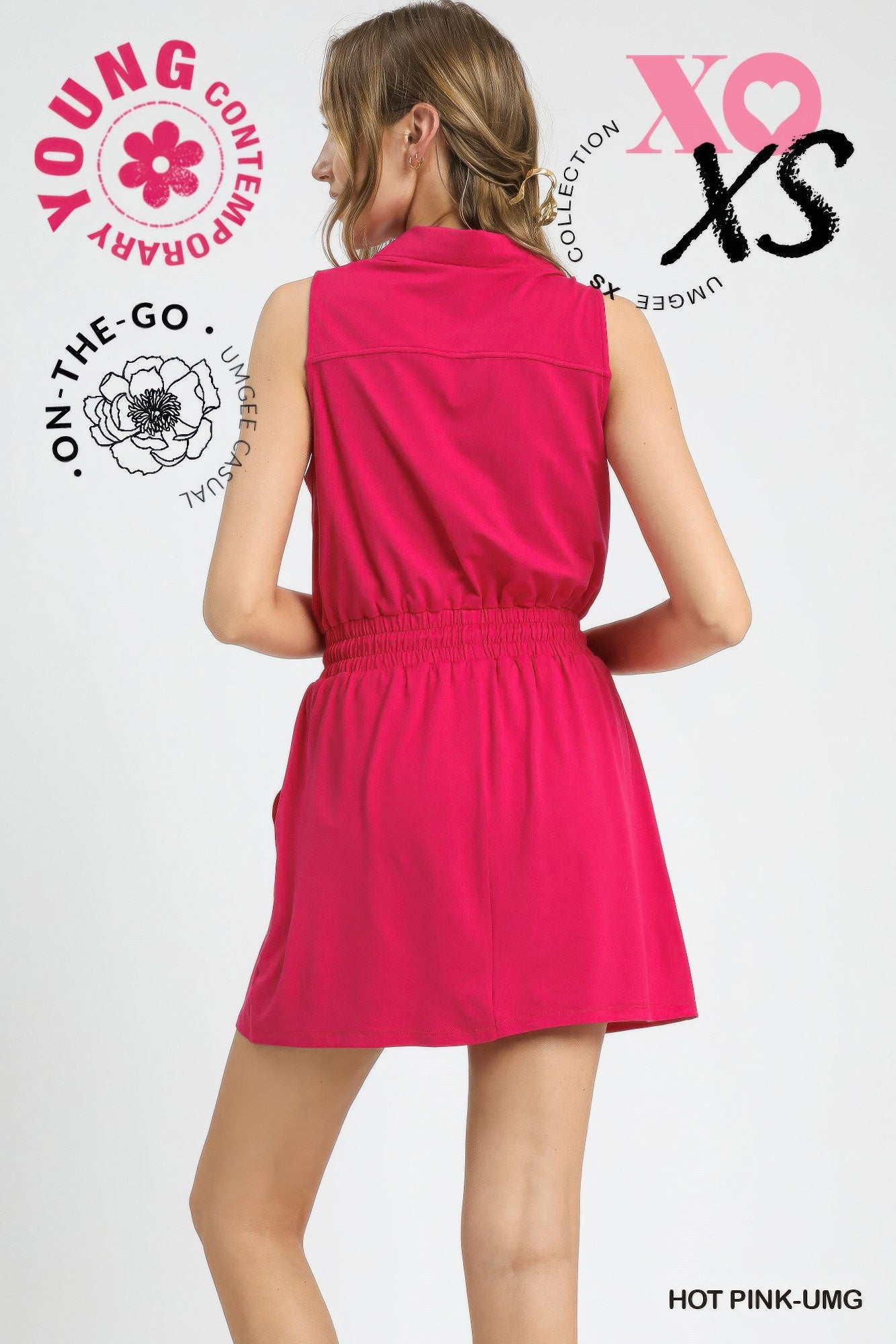 Zip Front Casual Mini Dress           