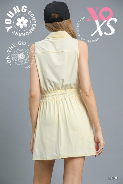 Zip Front Casual Mini Dress           