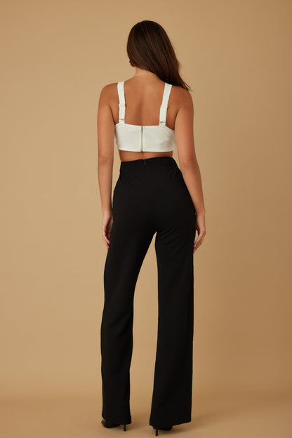 X Ribbon Open Jumpsuit        