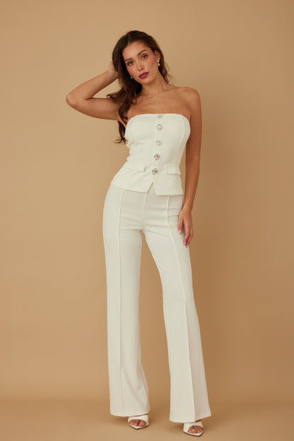 Classy Two Piece Sets With Oval Crystal Stone        
