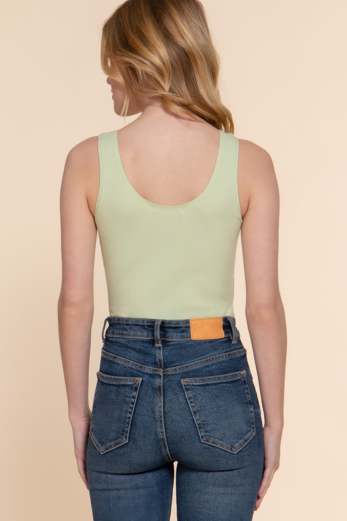 Sleeveless Henley Rib Knit Bodysuit       