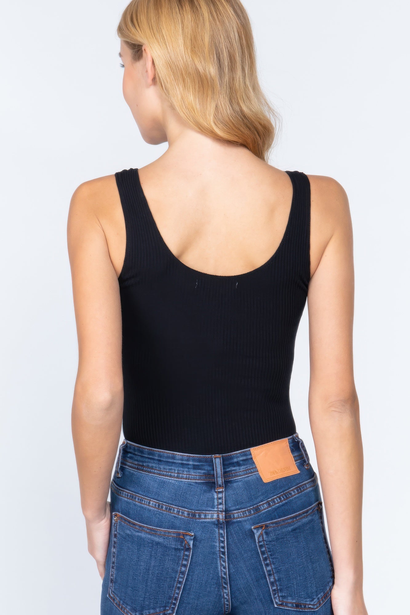 Sleeveless Henley Rib Knit Bodysuit       