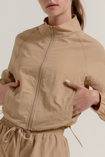 Long Slv Crop Activewear Anorak Jacket         