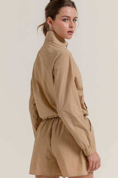 Long Slv Crop Activewear Anorak Jacket         
