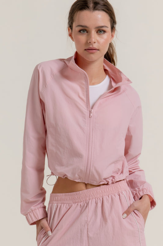 Long Slv Crop Activewear Anorak Jacket         