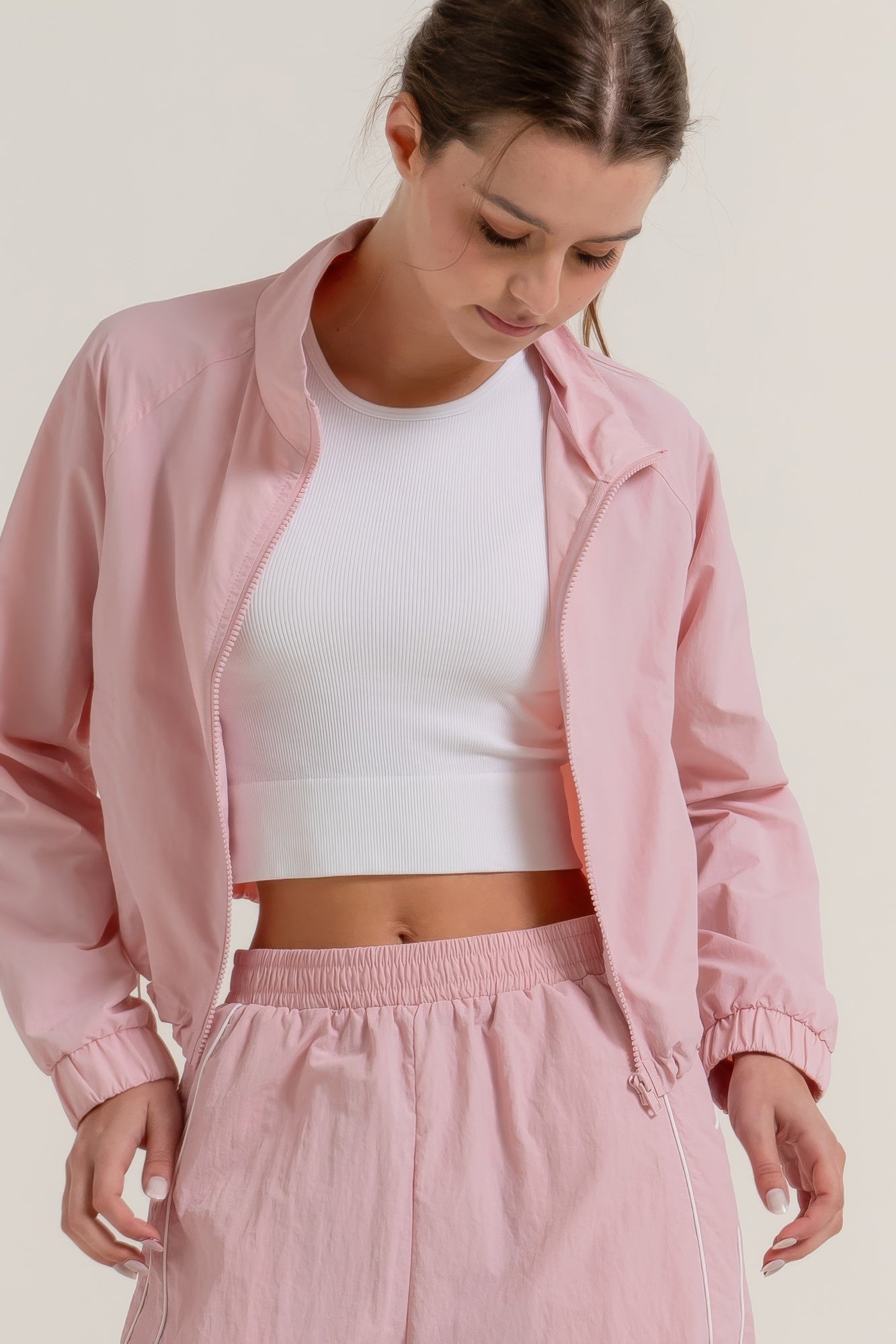 Long Slv Crop Activewear Anorak Jacket         